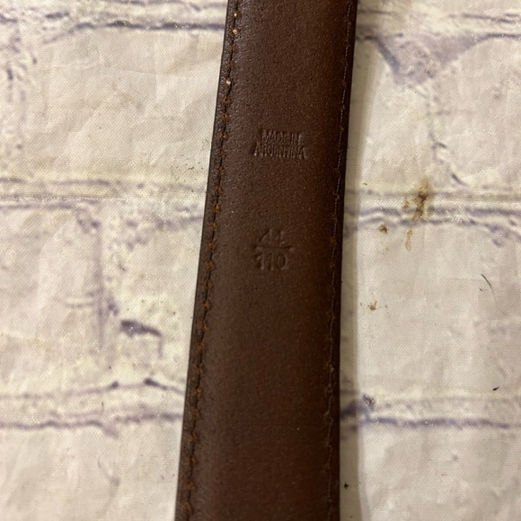 LAUREN RALPH LAUREN MENS BROWN LEATHER VINTAGE RUSTIC WITH STITCHING BELT 44 - Picture 5 of 13